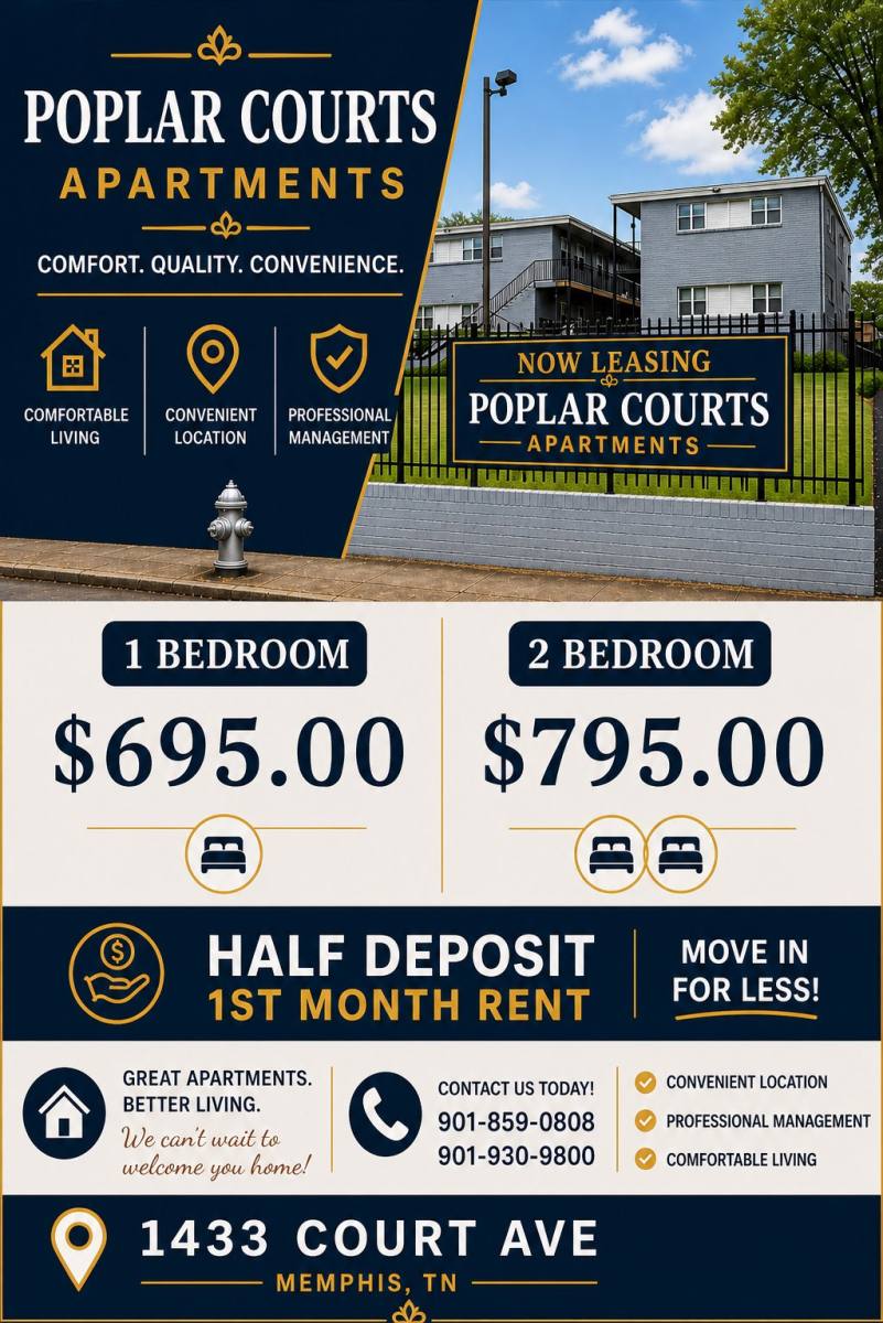 Apartment for rent at 1433 Court Ave, Memphis, TN 38104