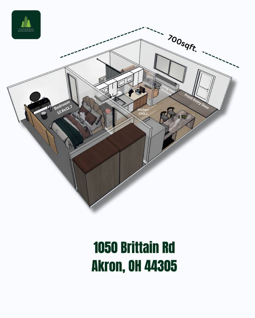 Apartment for rent at 1050 Brittain Rd, Akron, OH 44305