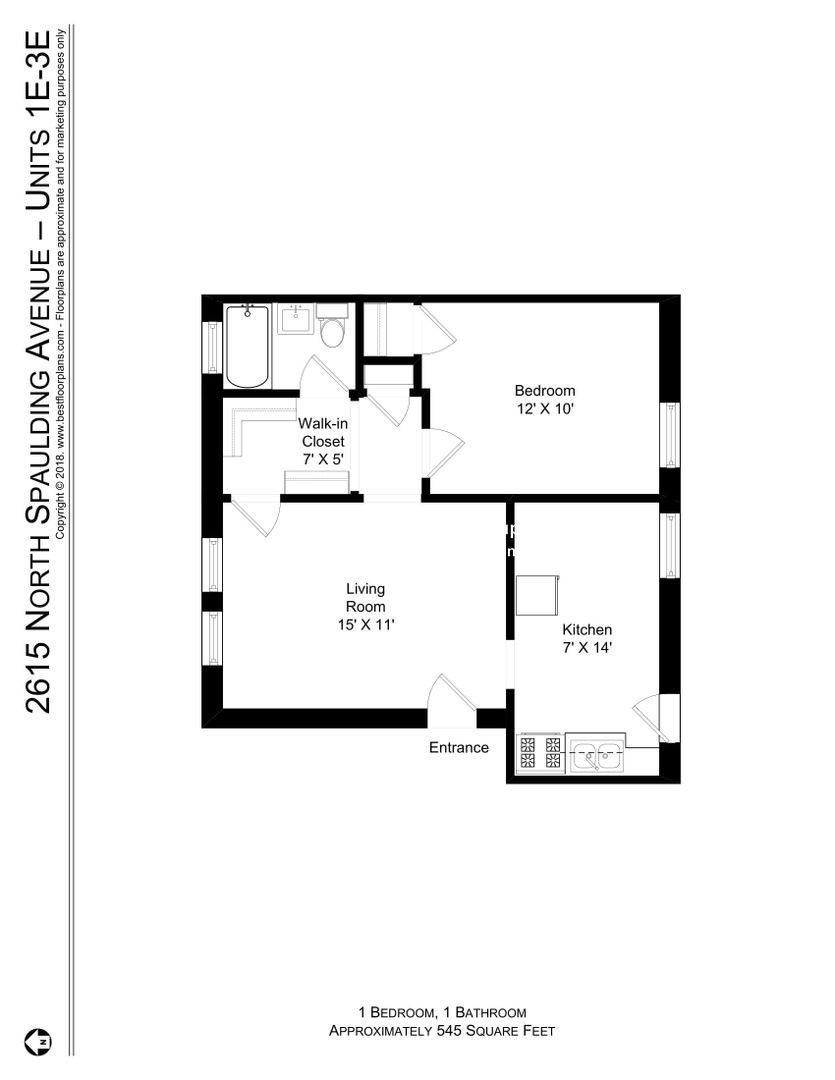 Apartment for rent at 2615 N Spaulding #3E, Chicago, IL 60647