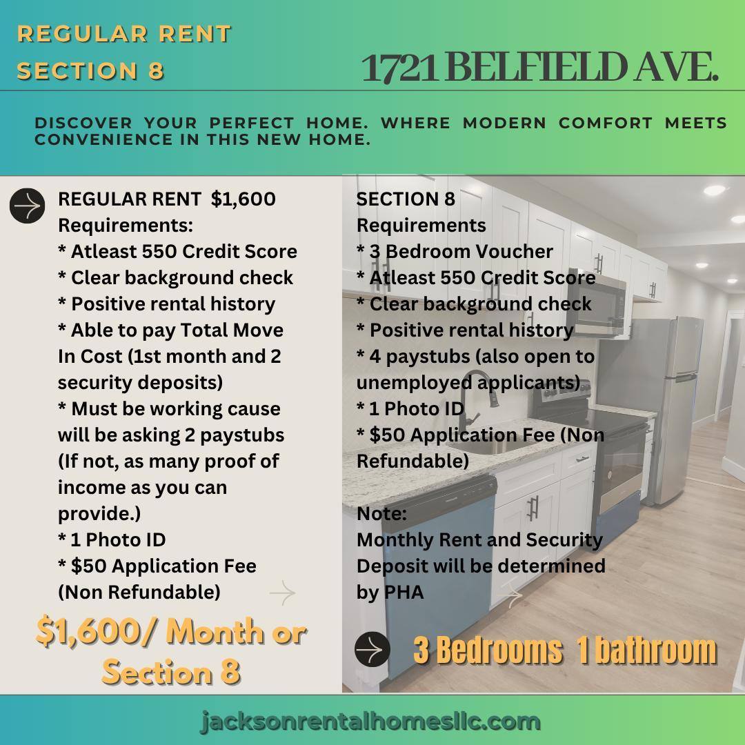 Apartment for rent at 1721 Belfield Ave - 2nd Floor, Philadelphia, PA 19141