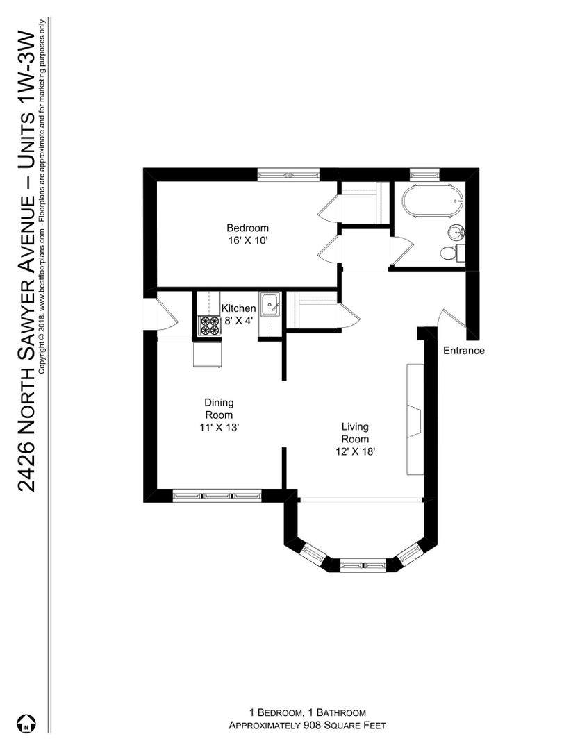 Apartment for rent at 2418-28 N Sawyer, Chicago, IL 60647