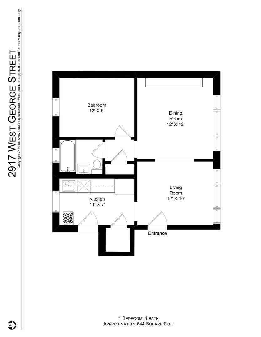 Apartment for rent at 2915-2921 W George, Chicago, IL 60618