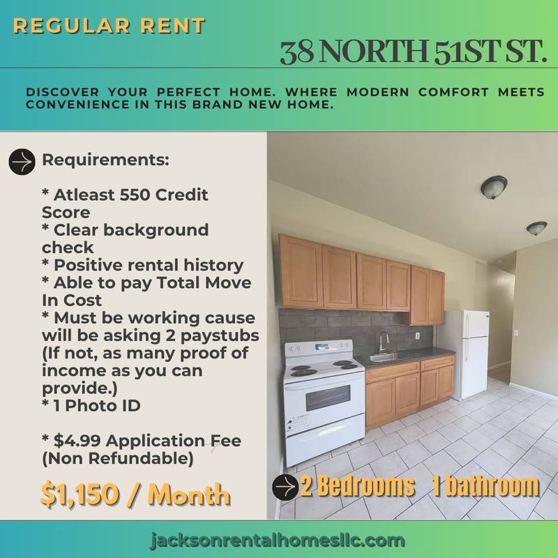 Townhouse for rent at 38 N 51st St, Philadelphia, PA 19139