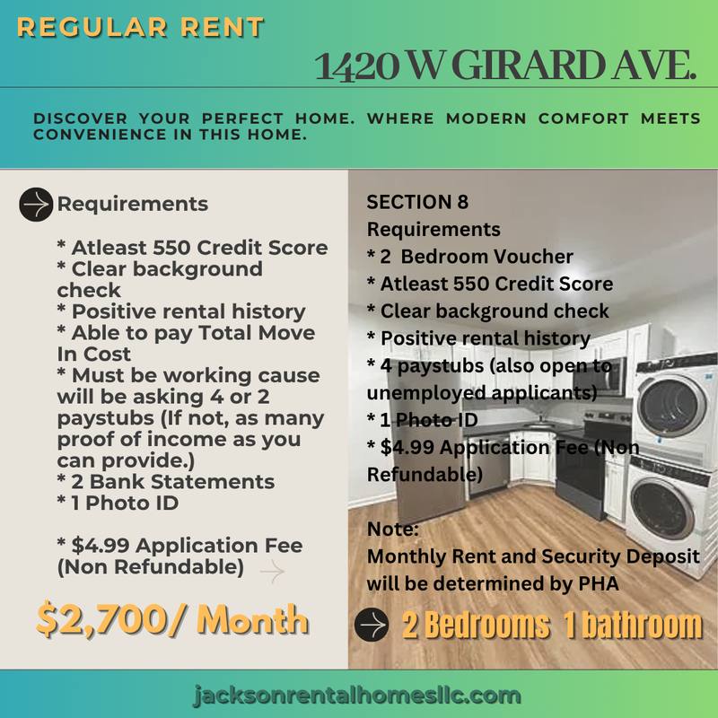Apartment for rent at 1420 W Girard Ave #A, Philadelphia, PA 19130