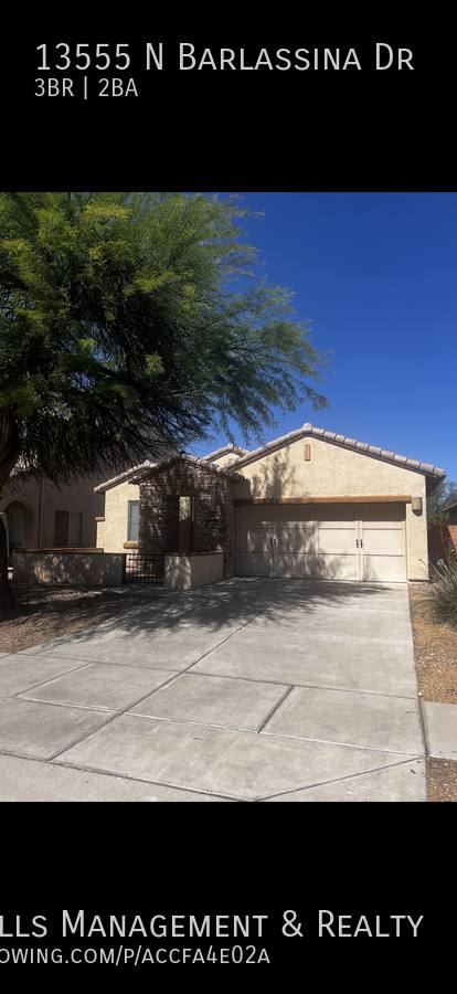 House for rent at 13555 N Barlassina Dr, Tucson, AZ 85755
