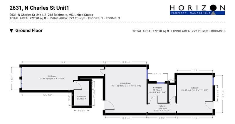 Apartment for rent at 2631 N Charles St #1, Baltimore, MD 21218