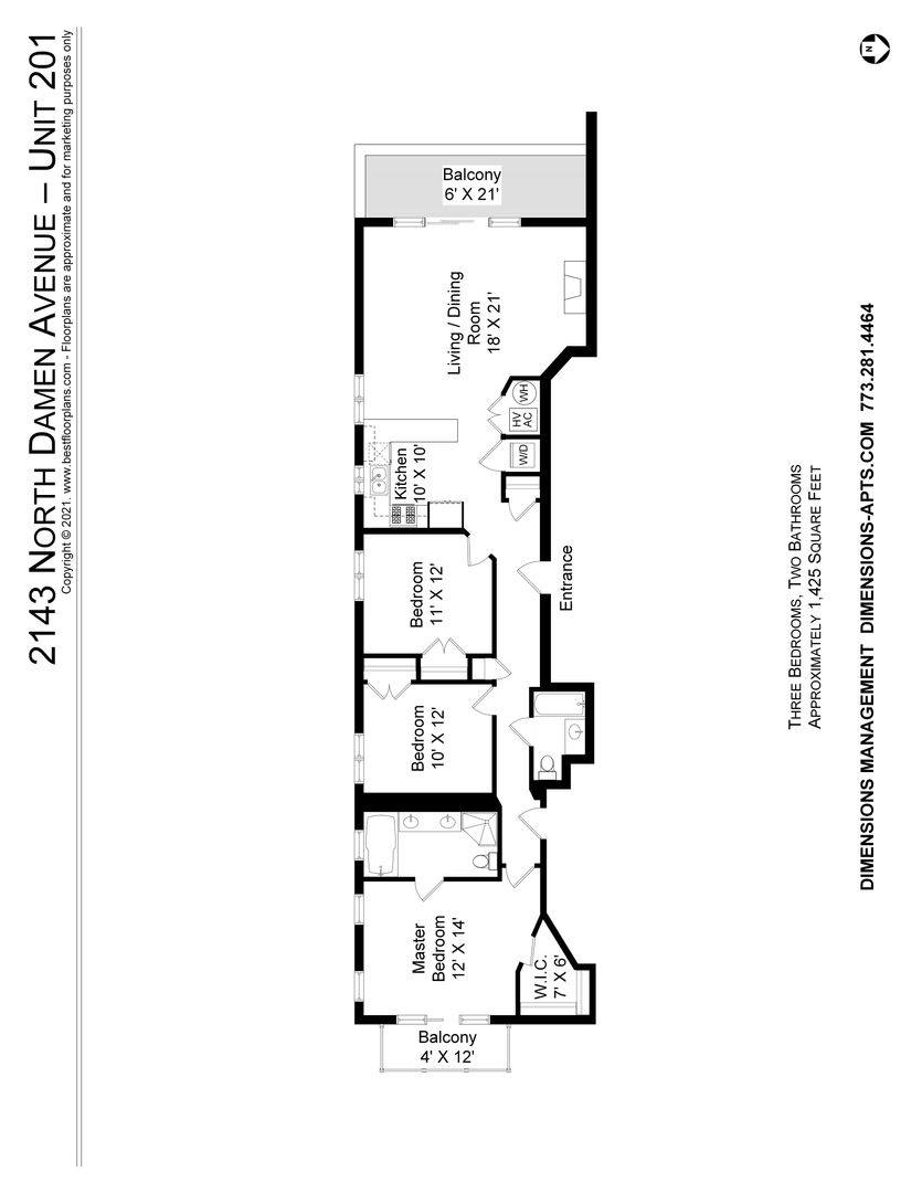 Apartment for rent at 2143-45 N Damen, Chicago, IL 60647