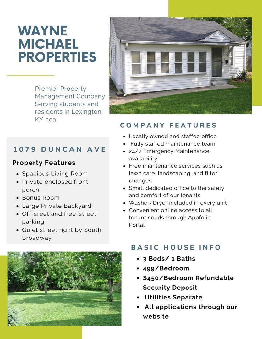 House for rent at 1079 Duncan Ave, Lexington, KY 40504