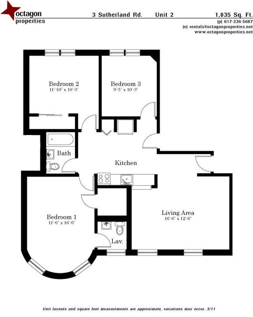 Apartment for rent at 9 Sutherland Rd #2, Brighton, MA 02135