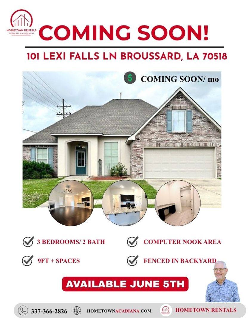 House for rent at 101 Lexi Falls Lane, Broussard, LA 70518