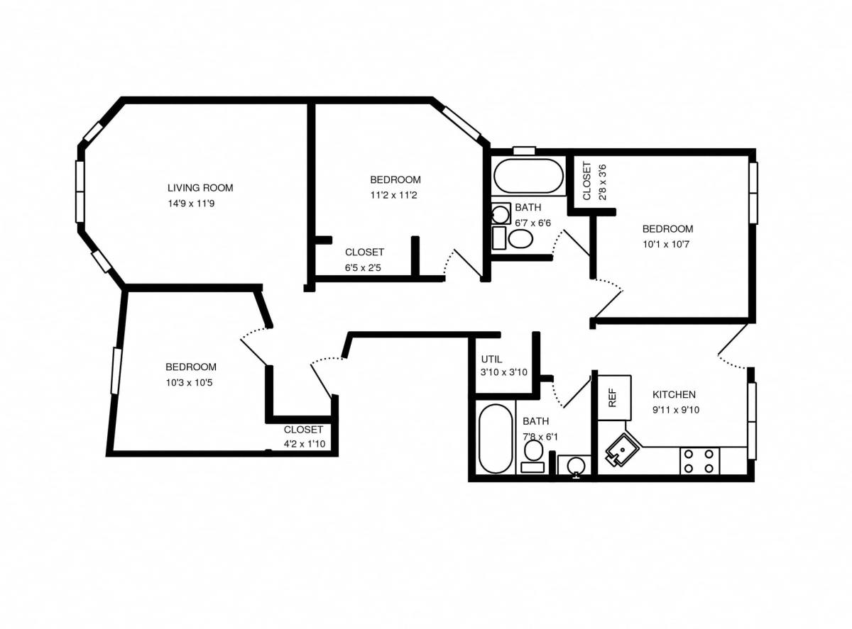 Apartment for rent at 4401 N Clark St #3W, Chicago, IL 60640