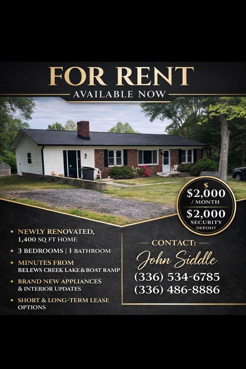 House for rent at 8932 Blue Hill Dr, Belews Creek, NC 27009