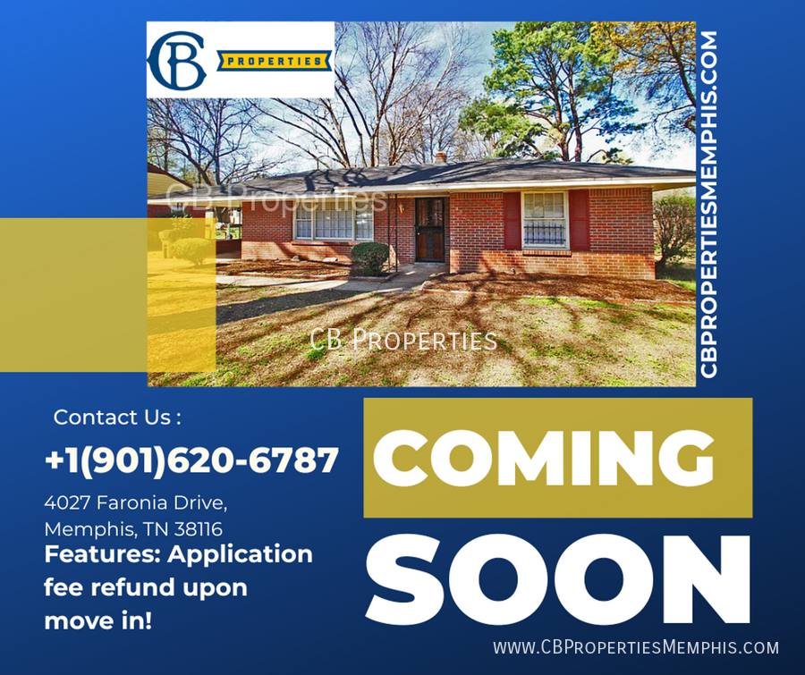 House for rent at 4027 Faronia Dr, Memphis, TN 38116