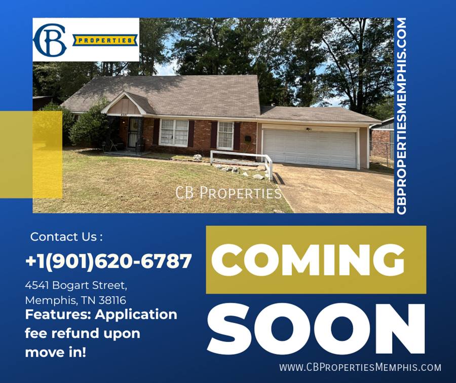 House for rent at 4541 Bogart St, Memphis, TN 38116