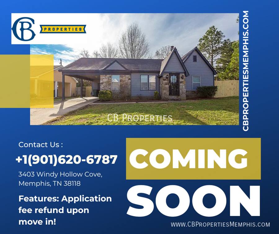 House for rent at 3403 Windy Hollow Circle, Memphis, TN 38118