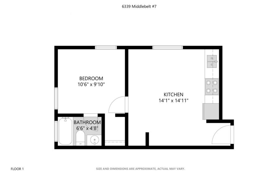 Apartment for rent at 6339 Middlebelt Rd #7, Romulus, MI 48174
