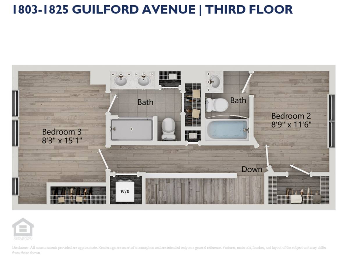 Townhouse for rent at 1801 - 1827 Guilford Ave, Baltimore, MD 21201