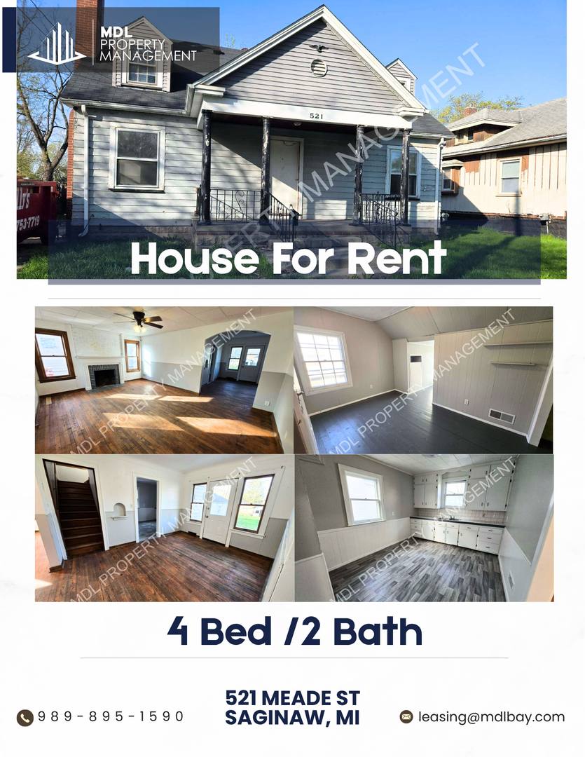 House for rent at 521 Meade St, Saginaw, MI 48602
