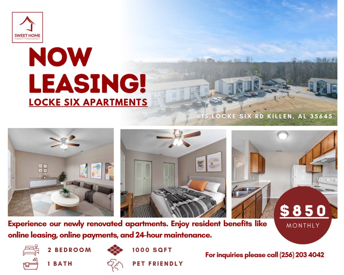 Apartment for rent at 615 Locke Six Rd, Killen, AL 35645
