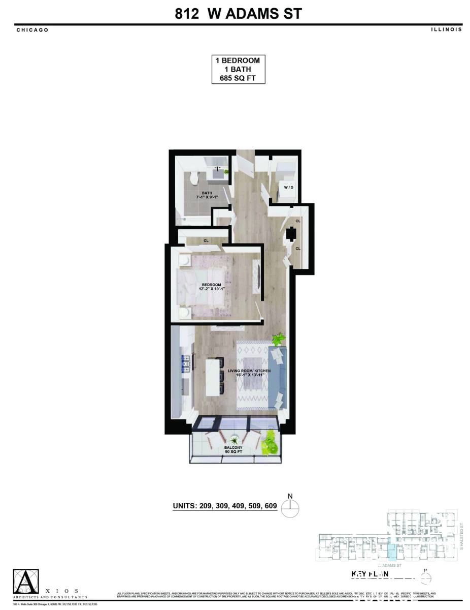 Condo for rent at 812 W Adams St, Chicago, IL 60607