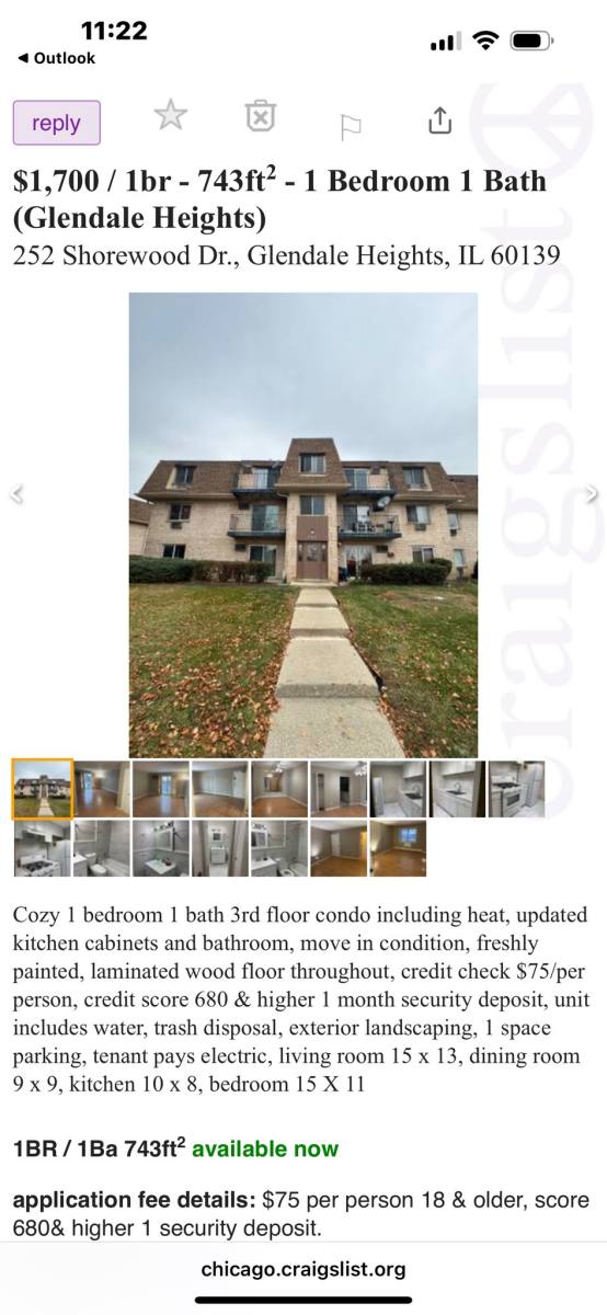 Condo for rent at 252 Shorewood Dr, Glendale Heights, IL 60139
