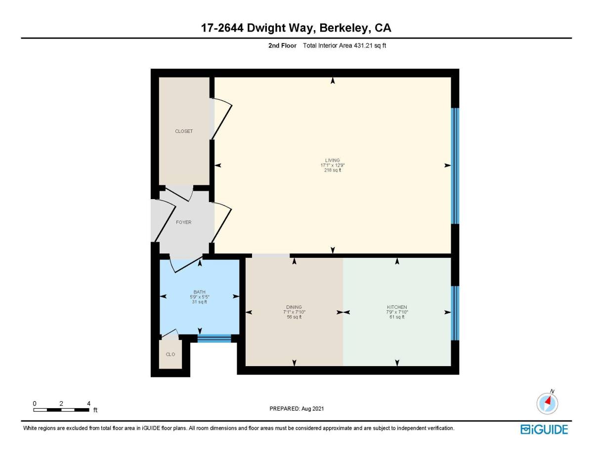 Apartment for rent at 2644 Dwight Way, Berkeley, CA 94704