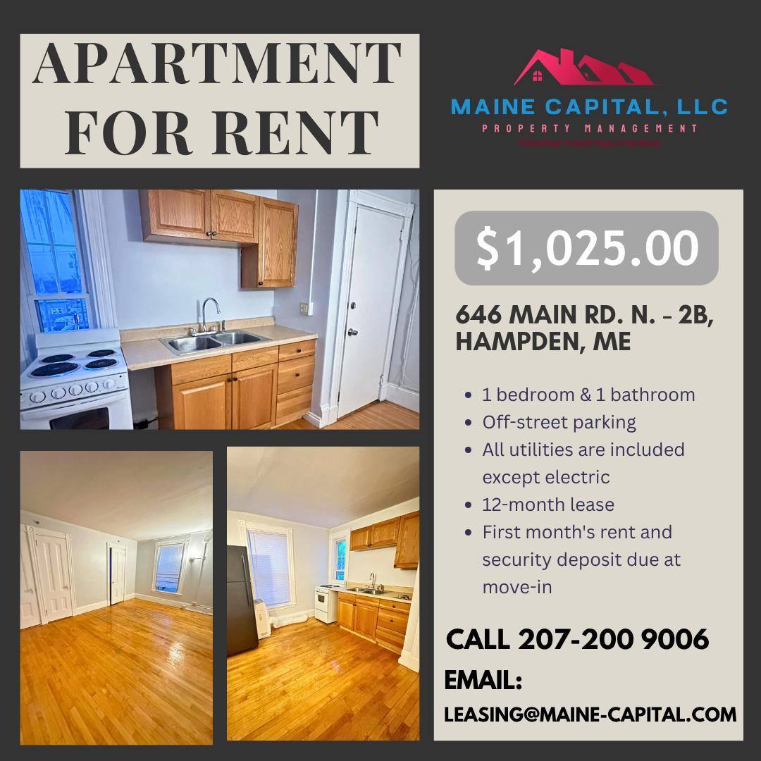 Apartment for rent at 646 Main Rd N #2B, Hampden, ME 04444