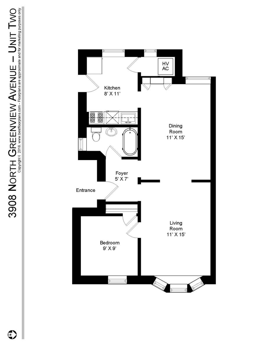 Apartment for rent at 3908 N Greenview Ave #2, Chicago, IL 60613