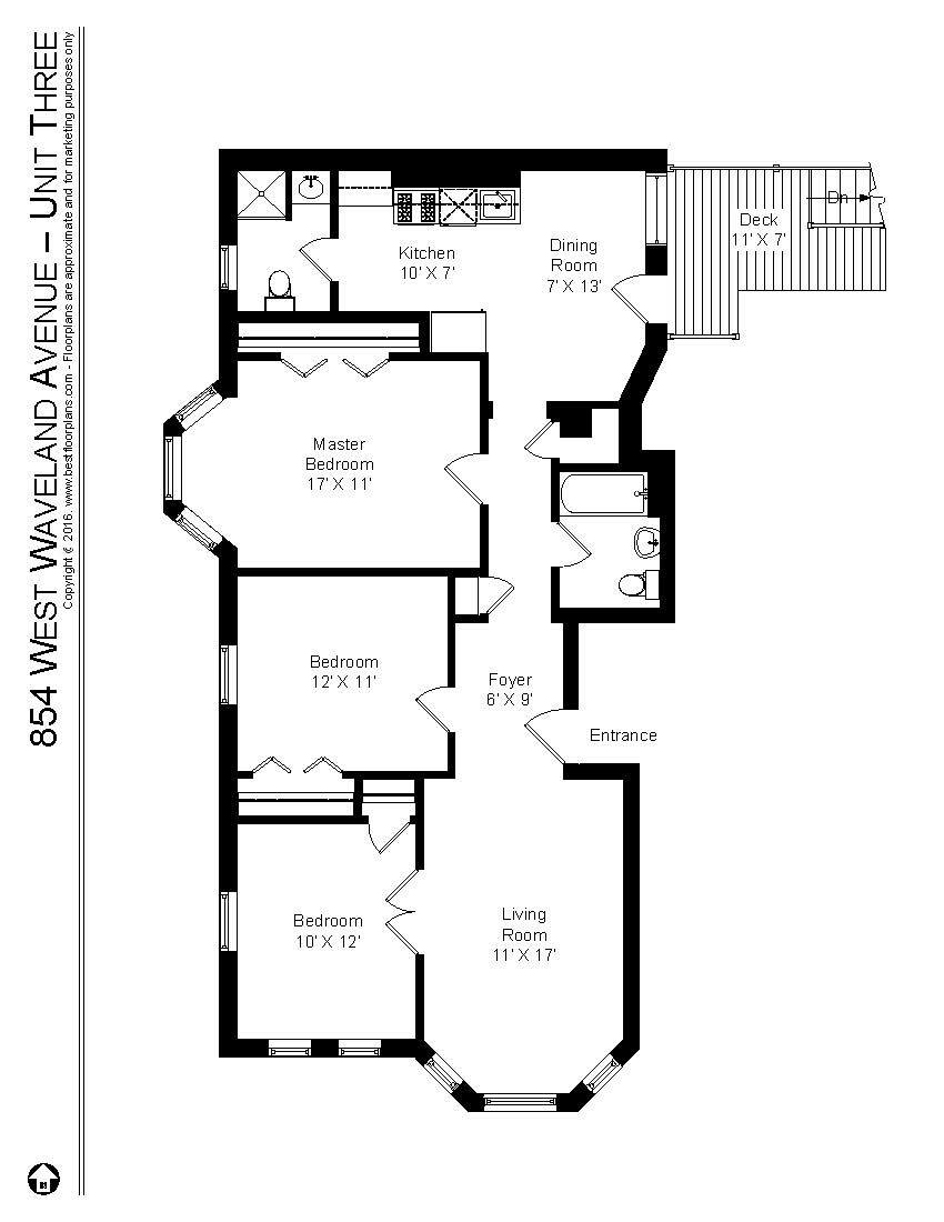 Apartment for rent at 854 W Waveland Ave #3, Chicago, IL 60613
