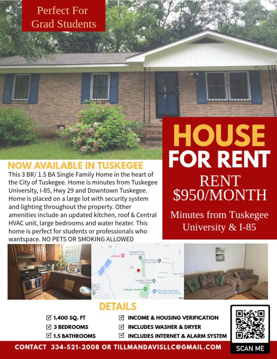 House for rent at 1602 Ashdale Rd, Tuskegee, AL 36083