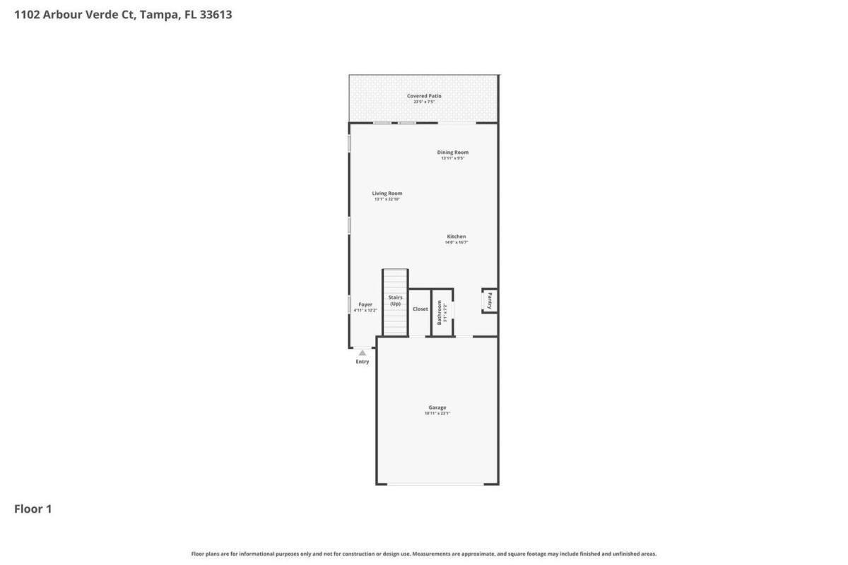 Townhouse for rent at 1102 Arbour Verde Court, Tampa, FL 33613