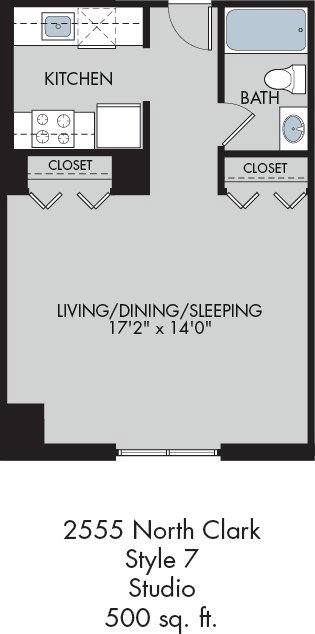 Apartment for rent at 2555 N Clark St #807, Chicago, IL 60614