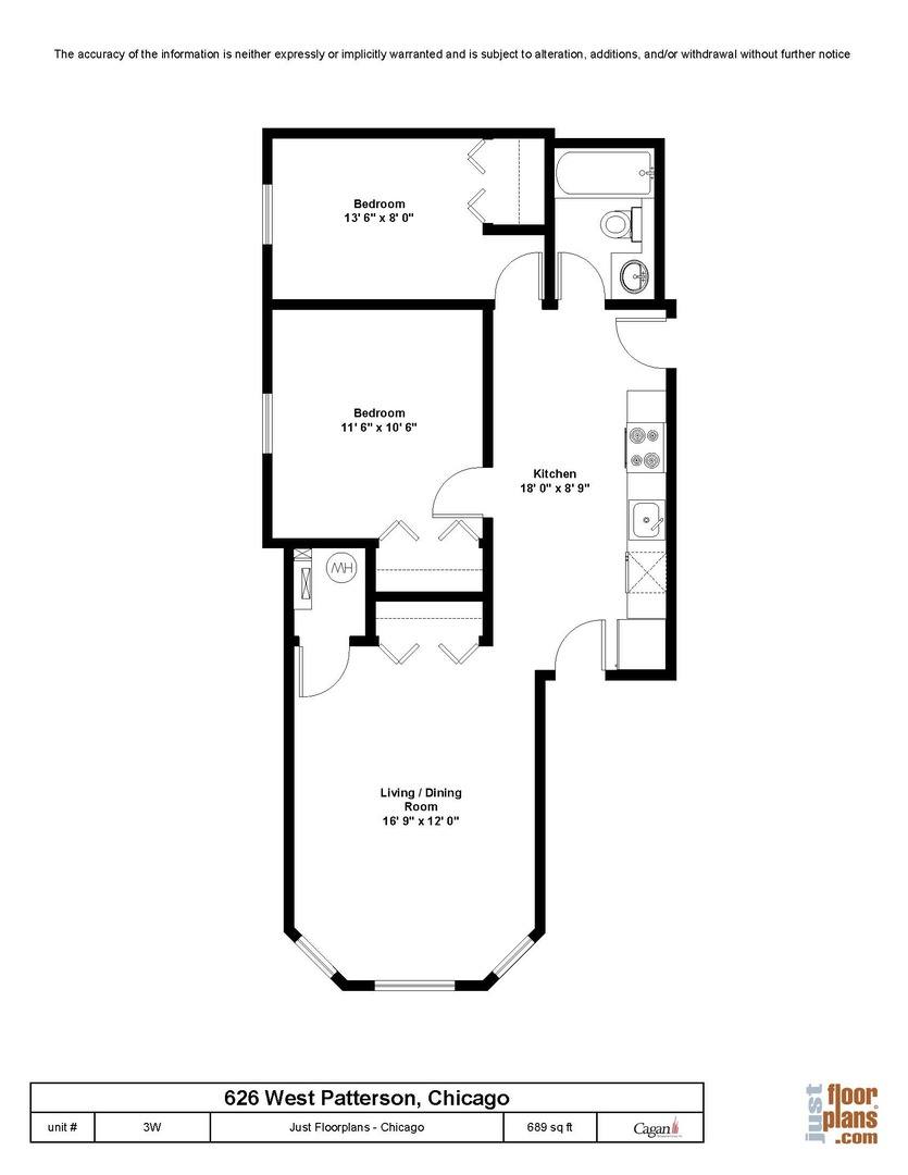 Apartment for rent at 626 W Patterson Ave #3W, Chicago, IL 60613