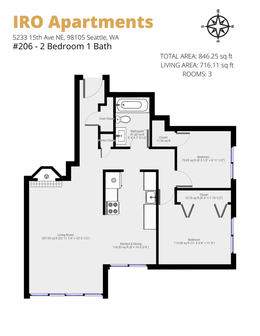 Apartment for rent at 5233 15th Ave NE, Seattle, WA 98105