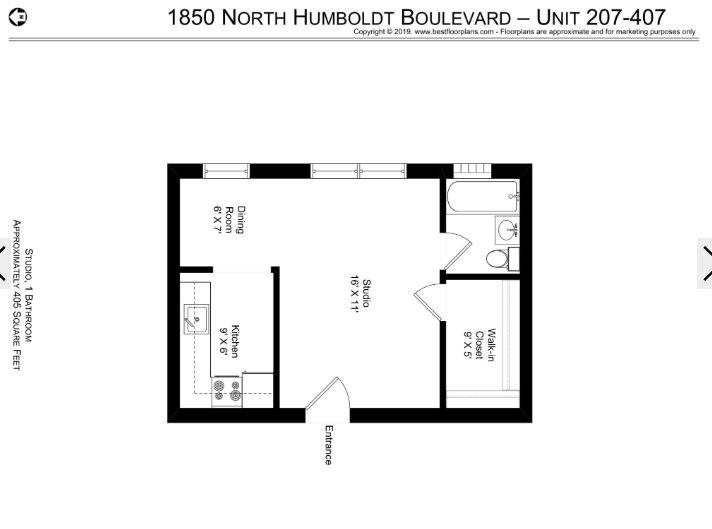 Apartment for rent at 1850 N Humboldt Blvd #3, Chicago, IL 60647