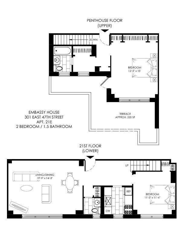 Apartment for rent at 301 E 47th St #21E, New York, NY 10017