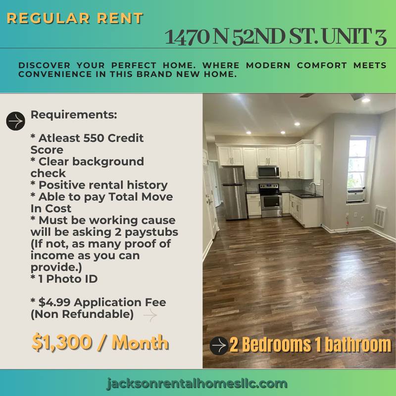 Apartment for rent at 1470 N 52nd St #3, Philadelphia, PA 19131