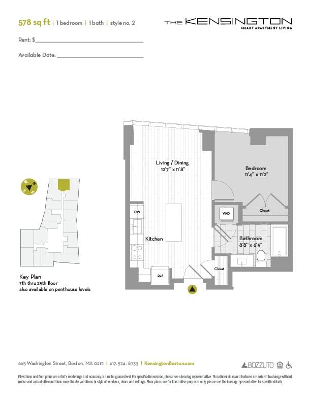 Apartment for rent at 665 Washington St #2408, Boston, MA 02116