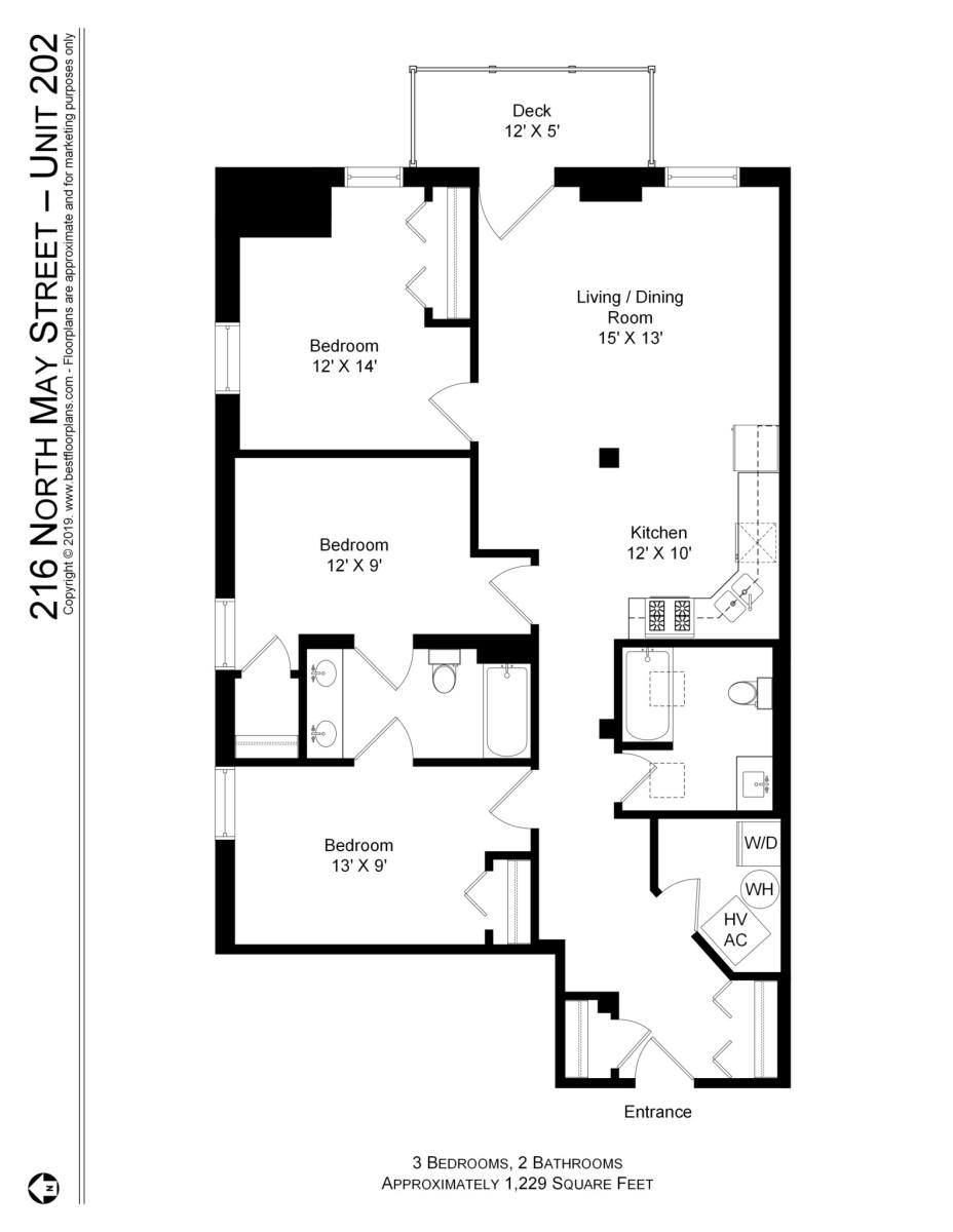 Apartment for rent at 216 N May St #202, Chicago, IL 60607