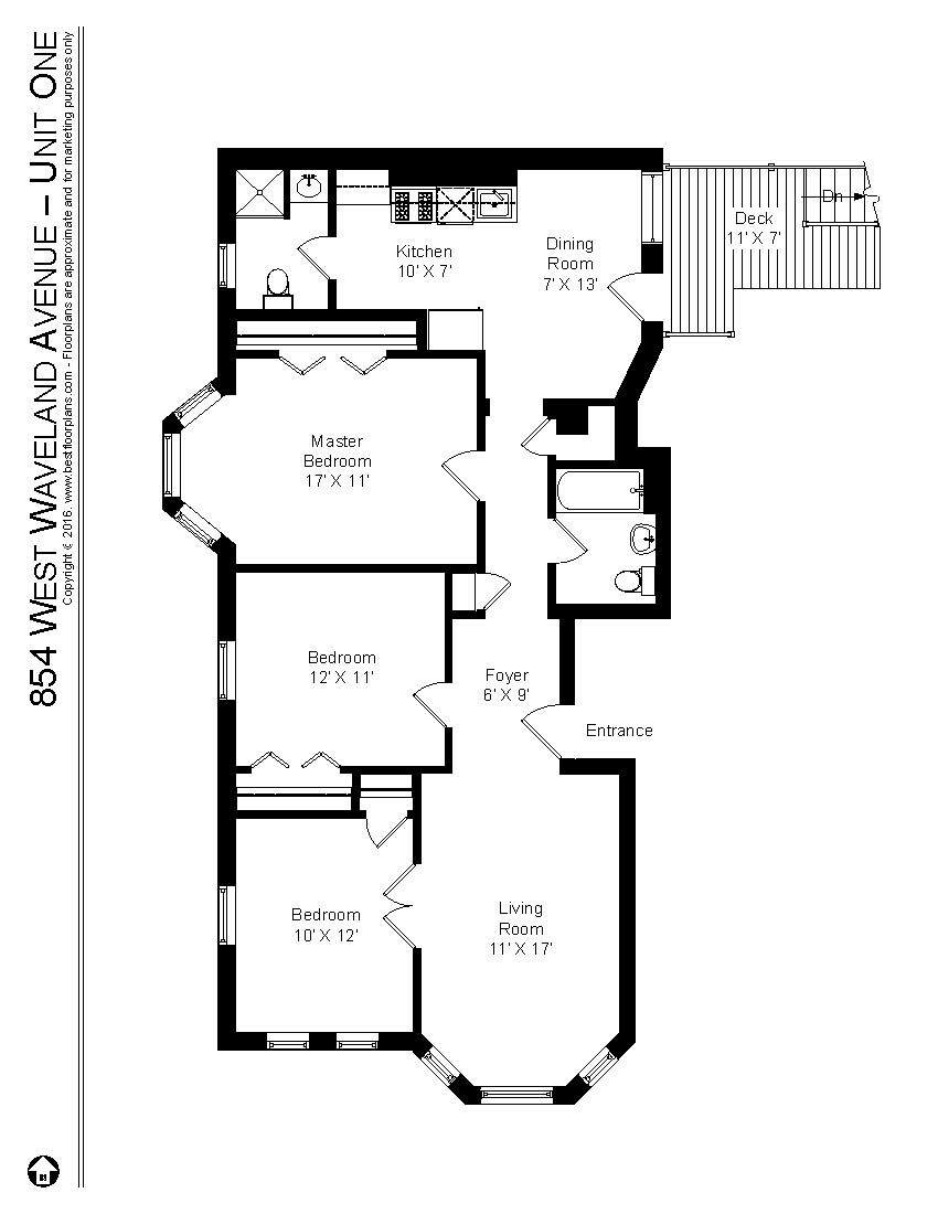Apartment for rent at 854 W Waveland #1, Chicago, IL 60613
