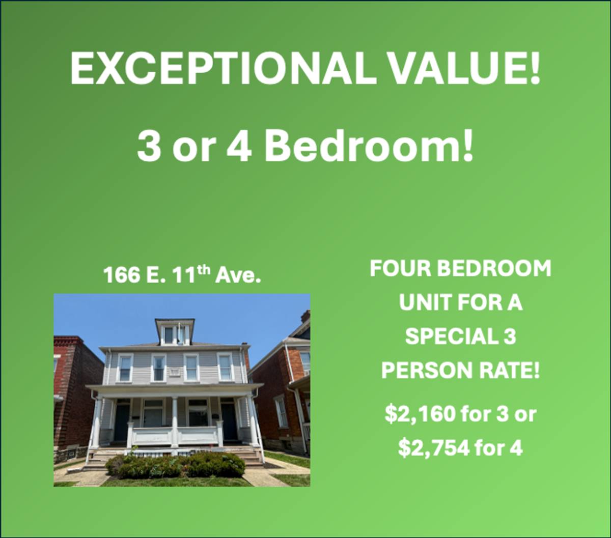 Apartment for rent at 166 & 168 E, Columbus, OH 43201