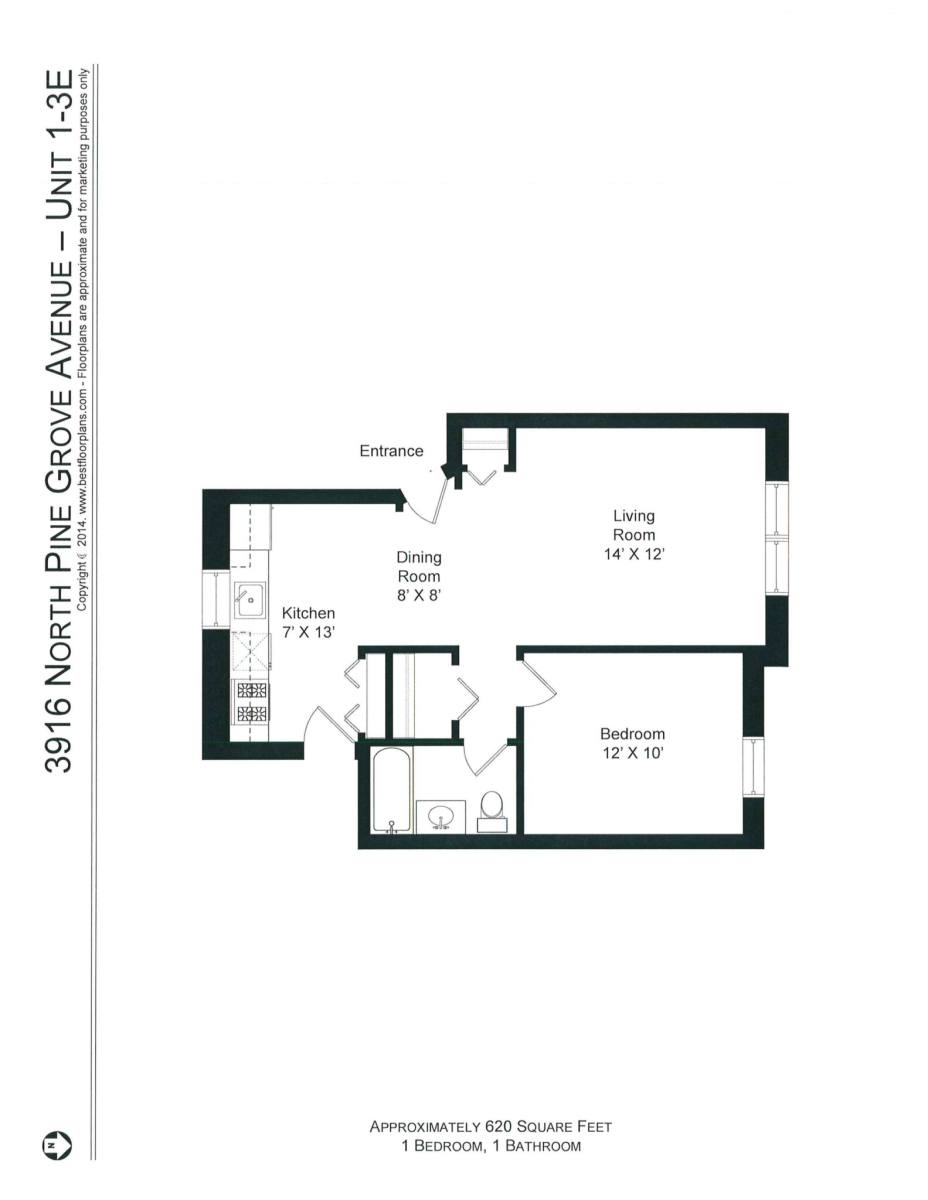 Apartment for rent at 3912 N Pine Grove #1E, Chicago, IL 60613