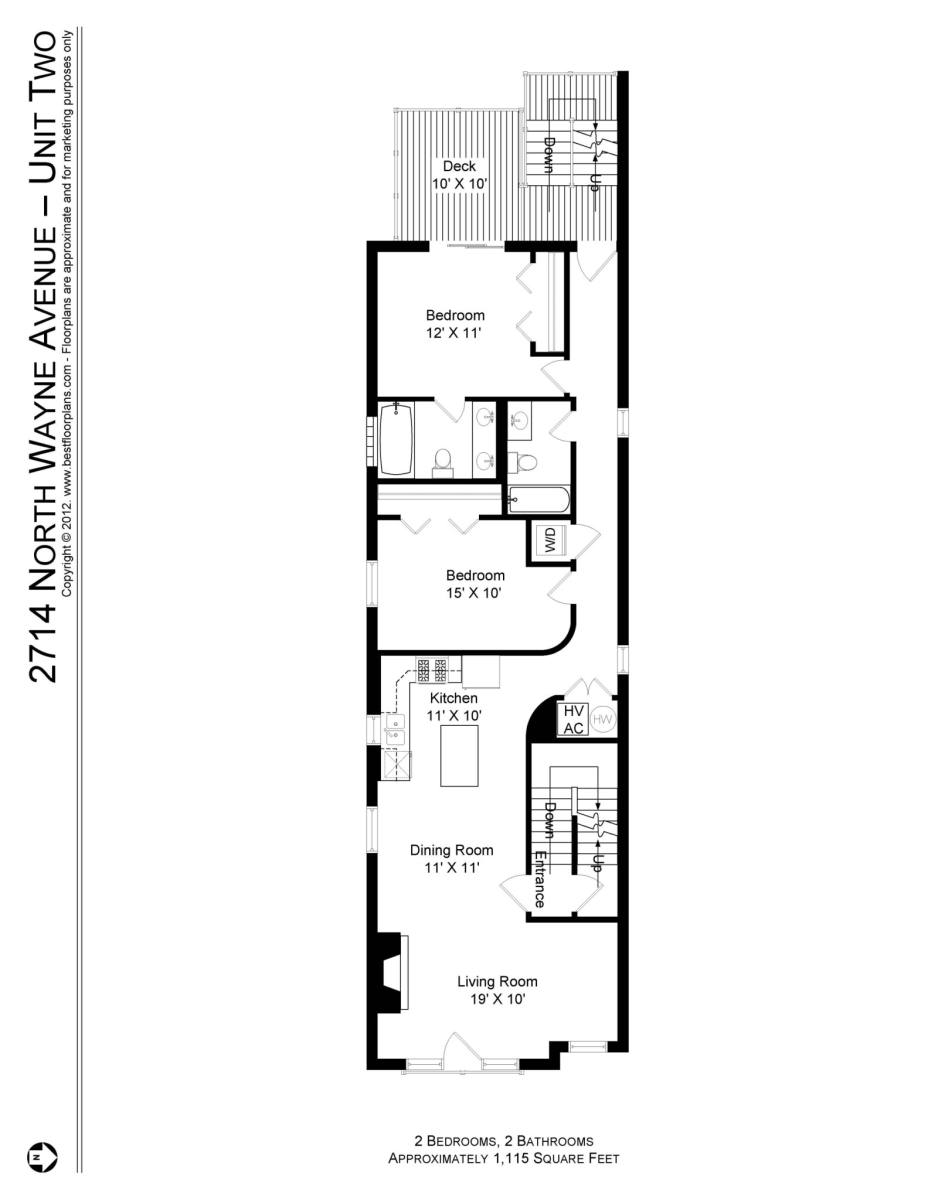 Apartment for rent at 2714 N Wayne Ave #2, Chicago, IL 60614