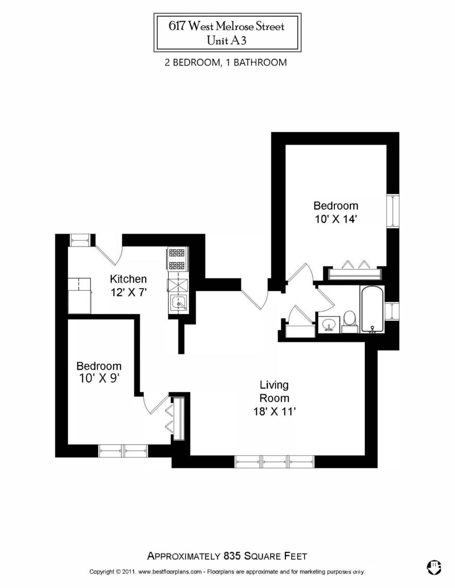 Apartment for rent at 617 W Melrose St #A3, Chicago, IL 60657