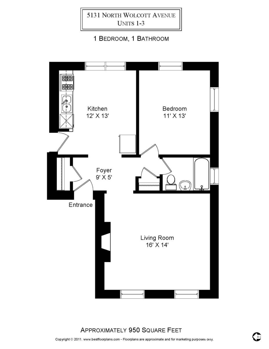 Apartment for rent at 1825 W Foster Ave #3, Chicago, IL 60640