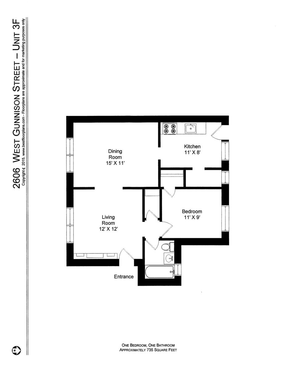 Apartment for rent at 4844 N Rockwell #3, Chicago, IL 60625