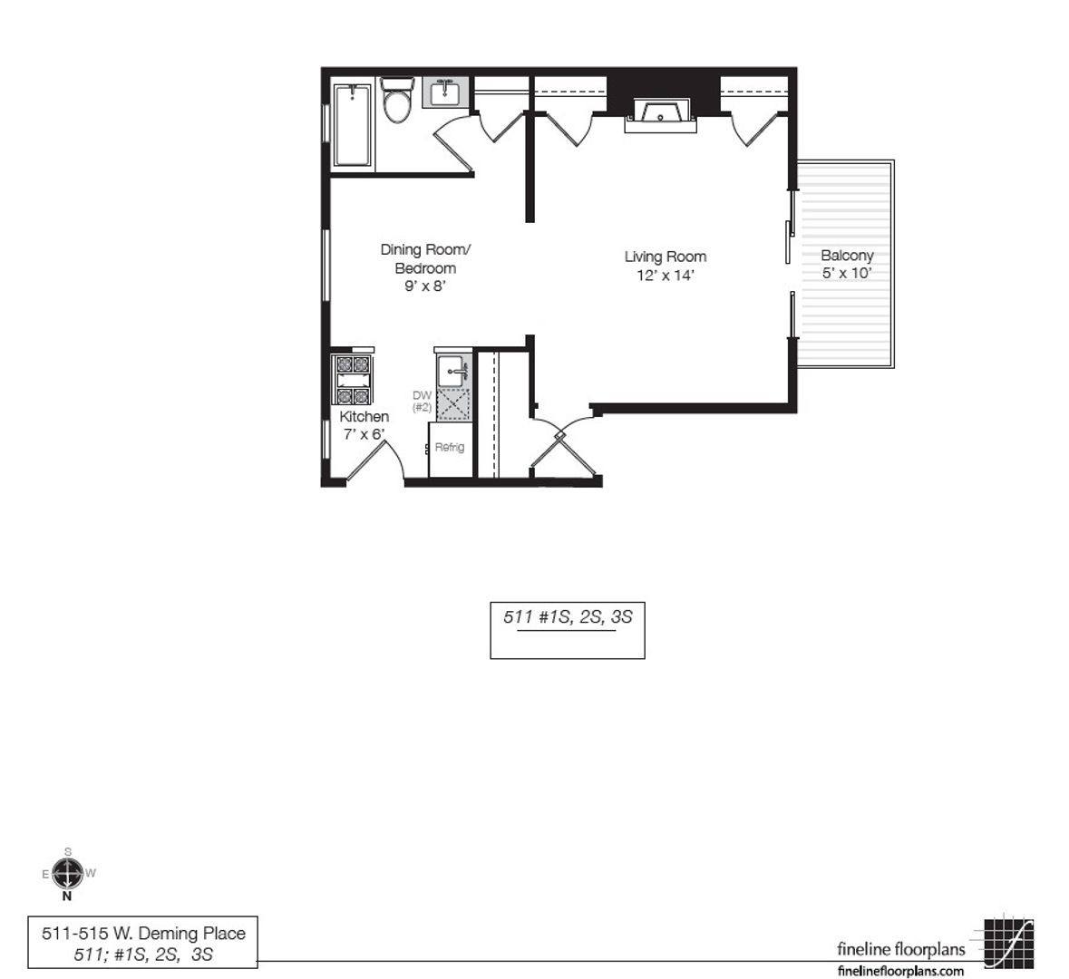 Apartment for rent at 511 W Deming #1S, Chicago, IL 60614