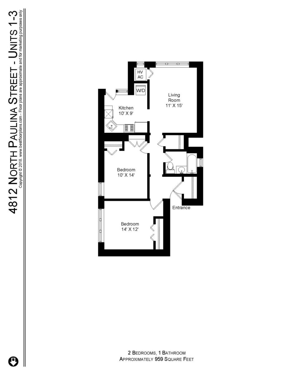 Apartment for rent at 4808 N Paulina #1, Chicago, IL 60640