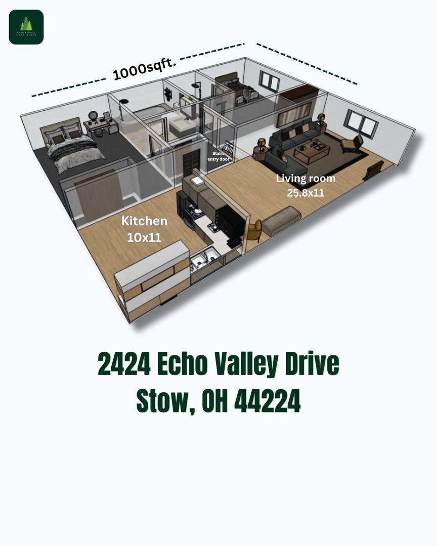 Apartment for rent at 2424 Echo Valley Dr, Stow, OH 44224