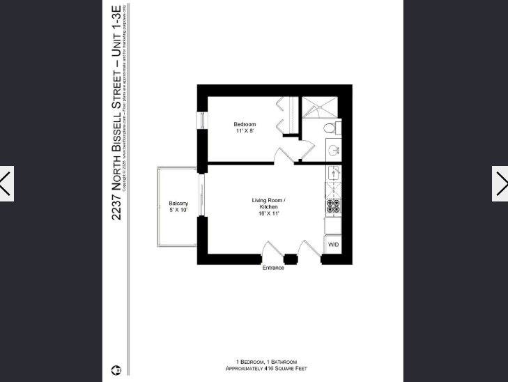 Apartment for rent at 2237 N Bissell St #1E, Chicago, IL 60614